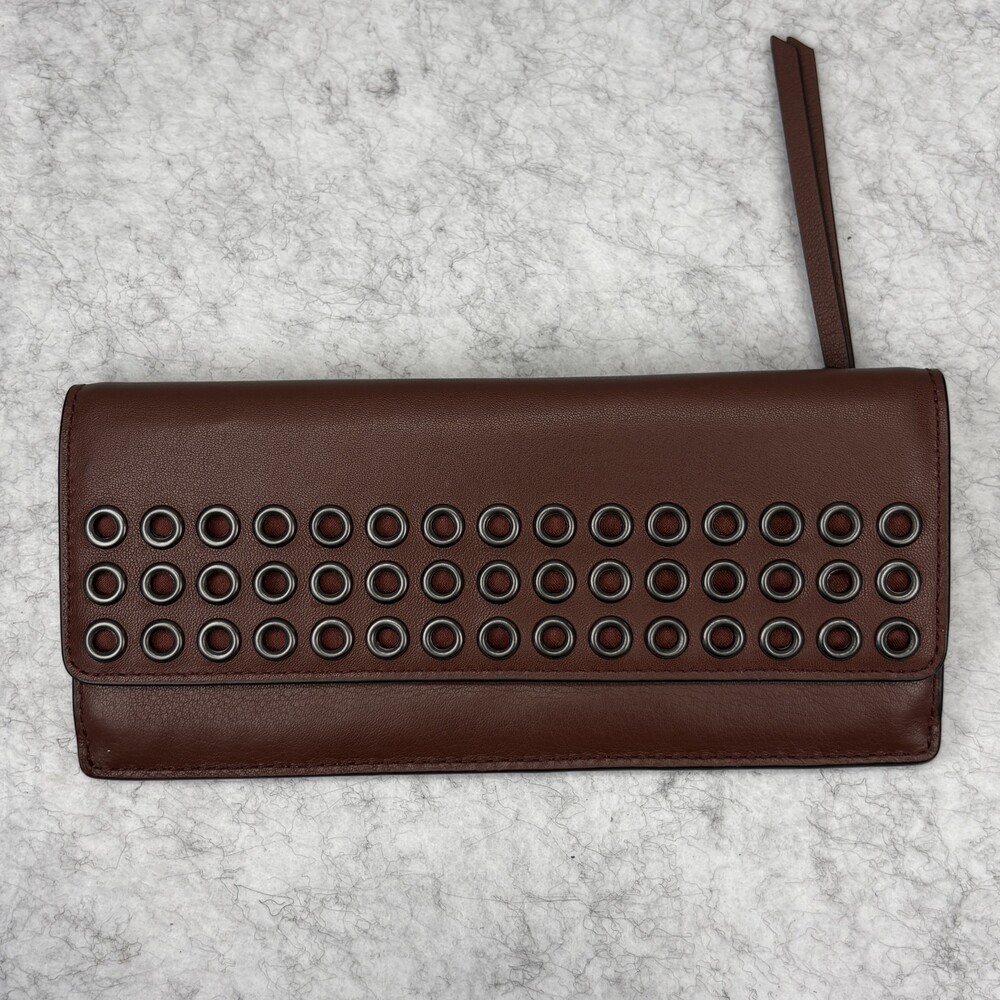 COACH Bleecker Grommets Set: Snap Wallet Clutch & Universal Wristlet - Brick Red - Picture 6 of 10